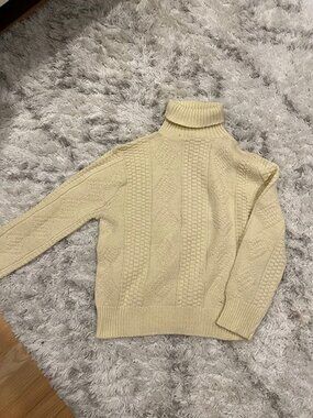 Cream Turtleneck Sweater